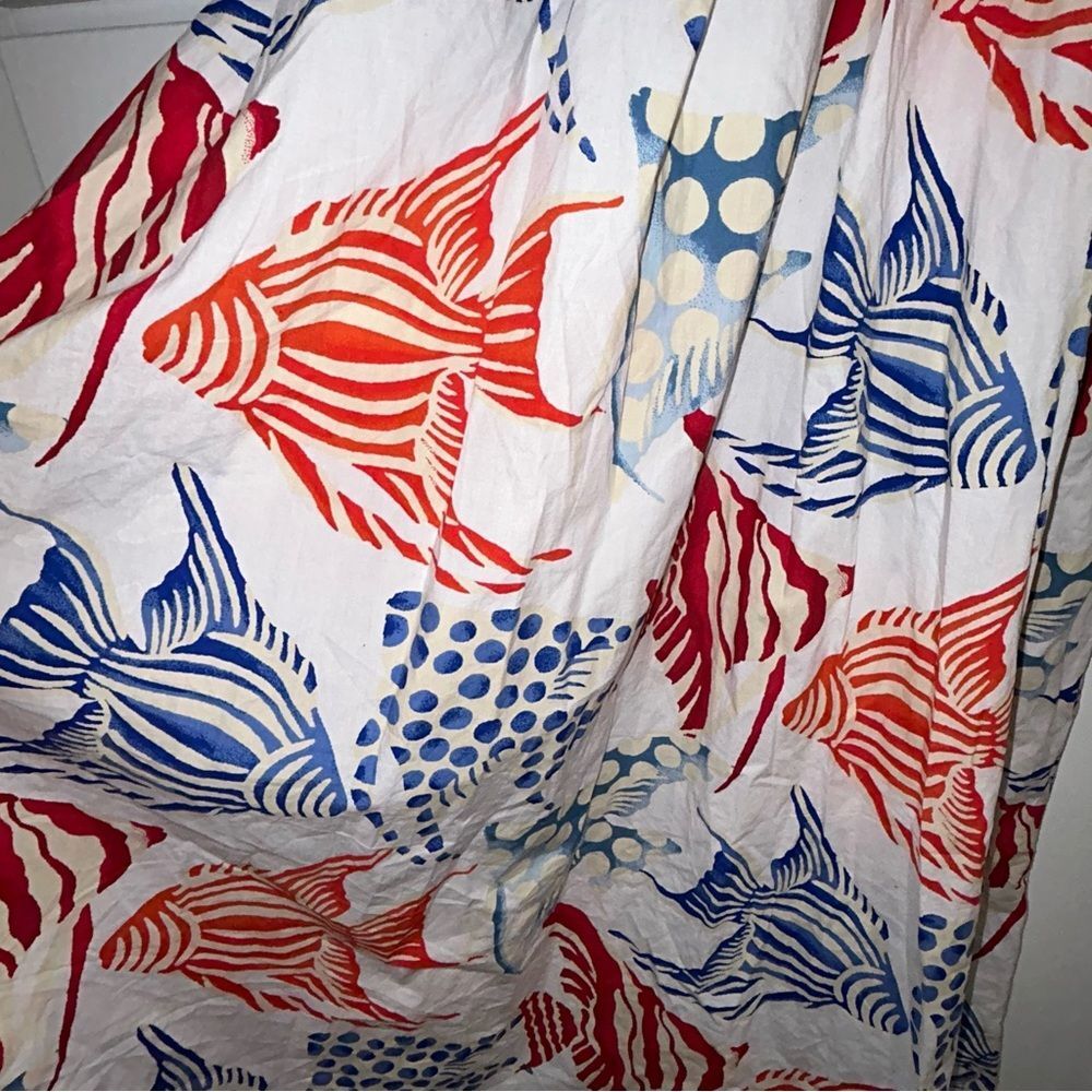 LOFT Angel Fish Print Smocked Skirt - Picture 4 of 11